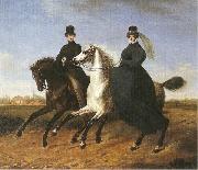 Marie Ellenrieder General Krieg of Hochfelden and his wife on horseback, oil on canvas